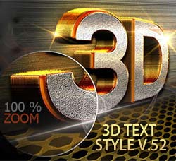 PS图层样式－7个3D文本效果：3D Text Style V.52